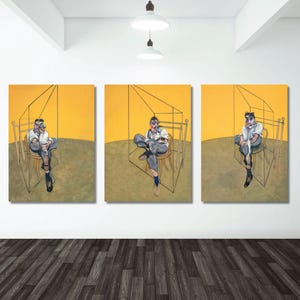 Three Studies of Lucian Freud Wall Art Set, Francis Bacon Figurative Painting Set, Triptych by Bacon, Set of 3 Poster Print, Wall Decor Idea