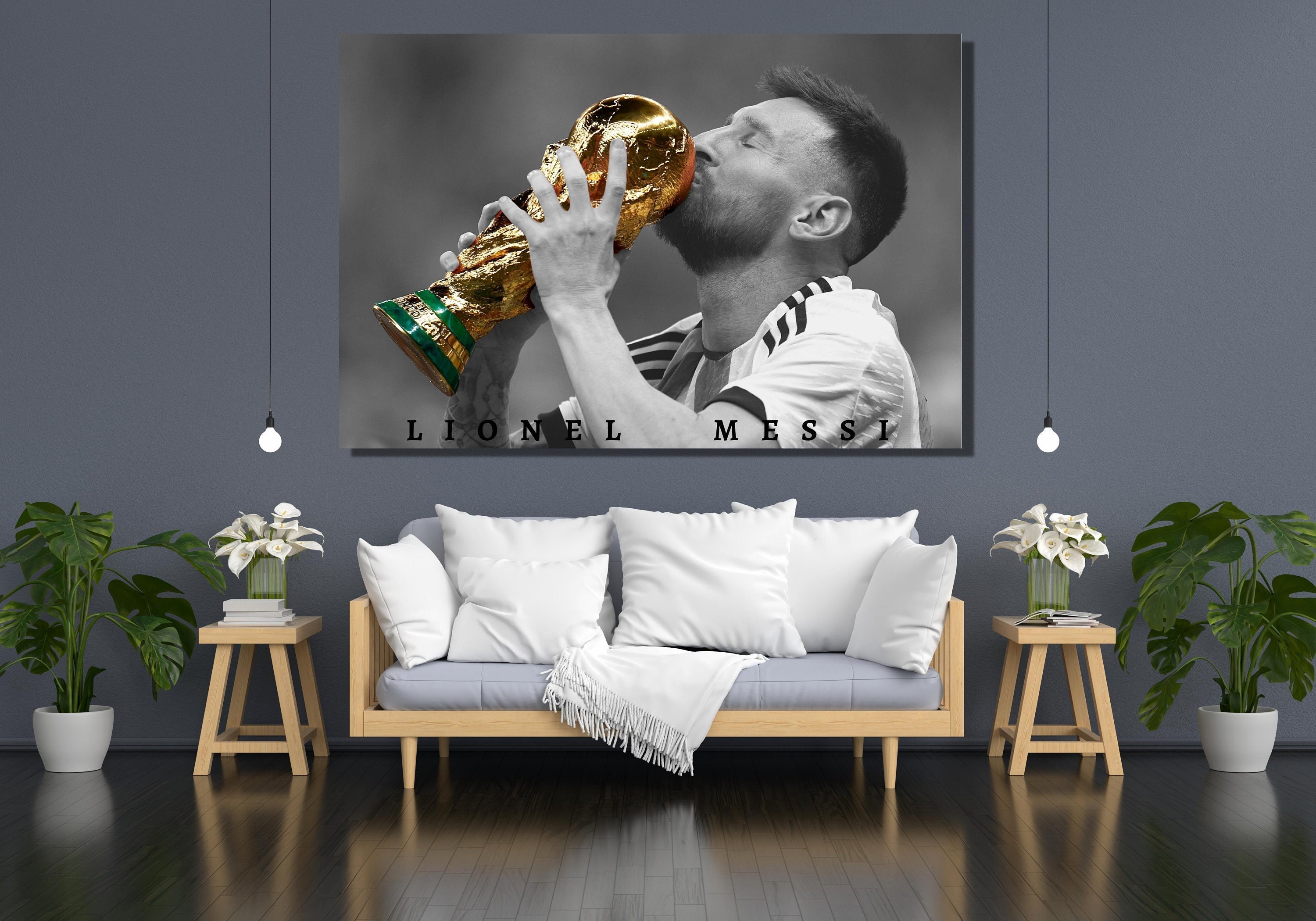 Lionel Messi Leinwand Poster 30x45cm - Fußball Dekoration Für Schlafzimmer & Wohnung