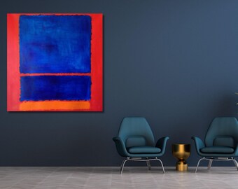 Mark Rothko 1961 Canvas Wall Art, Rothko Blue Orange Red Wall Art, Mark ...
