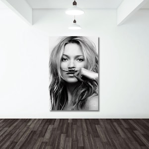 Kate Moss Print, Black and White, Kate Moss Poster, Feminist Wall Art, Life Is A Joke, Digital Art Prints, Kate Moss Wall Art, Fashion Print