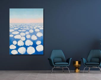 Georgia O'Keeffe Sky Above Clouds Canvas Print, Modern Abstract Landscape Art