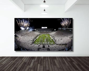 Lienzo de fuegos artificiales del estadio Beaver, impresión de Penn State, listo para colgar