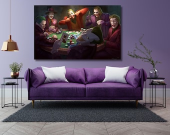 Joker Playing Poker Canvas, Ready To Hang, Joker Wall Art