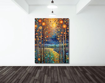 Gustav Klimt, Gustav Klimt Druck Blumenwald, berühmte Gustav Kunstwerke, Gustav Klimt Gemäldegalerie, Geschenk Wohnkultur, Wanddekoration, Gustav Poster