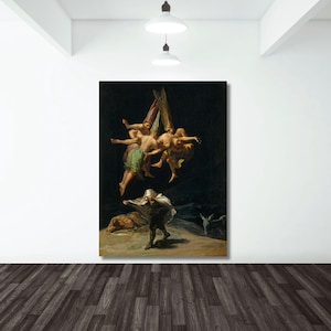 Francisco de Goya Witches&#39; Flight Art Print, Francisco Goya Canvas Wall Art, Romanticism Art, Canvas Print, Vintage Print,Wall Decor