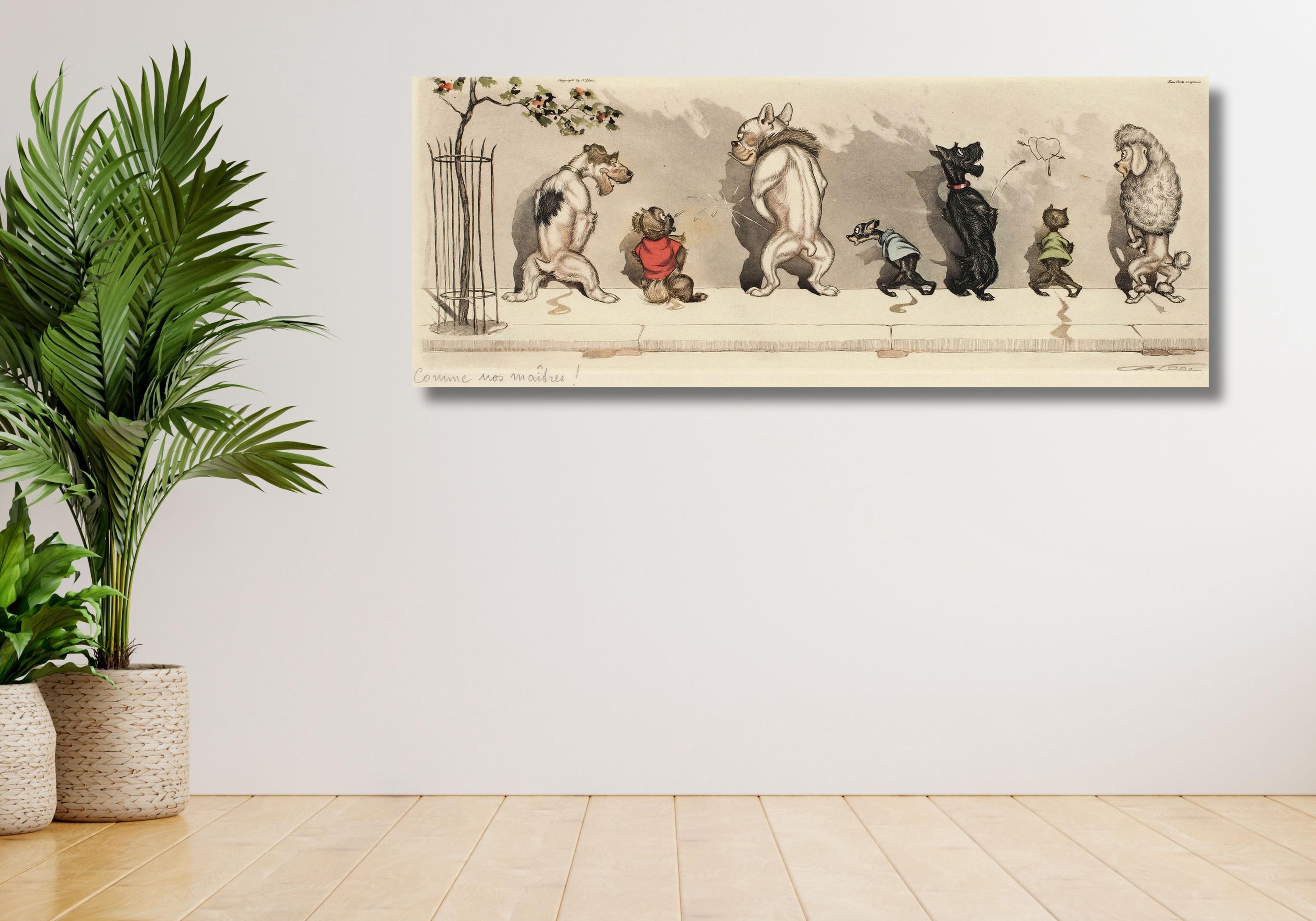 Boris O'klein Dirty Dogs of Paris Canvas Art Print, Gallery