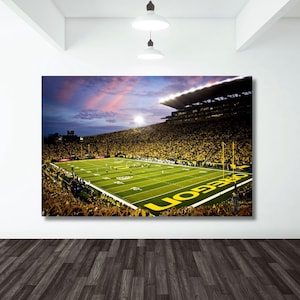 Autzen Stadium in Oregon Canvas Wall Art,Autzen Stadium in Oregon Poster,Autzen Stadium in Oregon Wall Decor,Autzen Stadium Canvas Wall Art