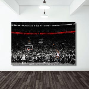 Kawhi Last Shot Game Winner Poster Print Art,Canvas Wall Art,Kawhi Leonard Poster,Man Cave Wall Art Decor,Game Room Decor,Raptors Fan Gifts