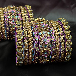Kundan Worked 3D Silkthread Bangles