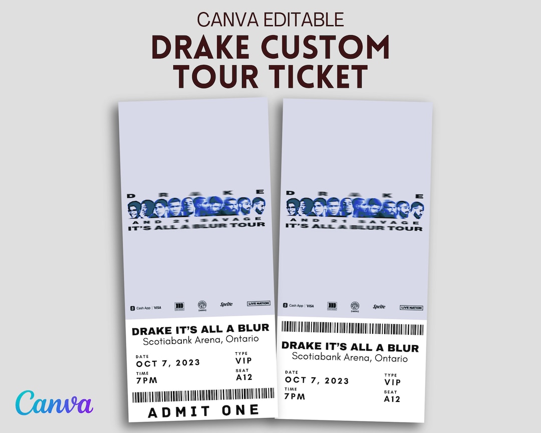 Drake It's All A Blur Tour Ticket Drake Concert Ticket - Etsy UK