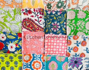 Mix and Match Assorted Napkins, Reusable Block Print Table Napkins, Eco-Friendly Cotton Napkins, Bohemian Wedding Napkins Wholesale Lot.