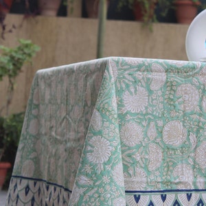 Rectangle/Square/Round Vintage Cotton Tablecloths With Runner/Napkins/Placemat Indian Block Print Table Cover Boho Party Table Decor. zdjęcie 9