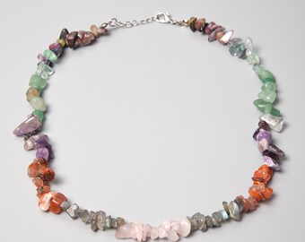 7 Chakra Gemstone Necklace | Seven Chakra Necklace | Gemstone Choker Necklace | Healing Crystal Necklace | Natural Gemstone Jewelry