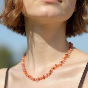 Agate  Necklace | Agate Gemstone Necklace | Gemstone Bead Necklace | Healing Crystal Necklace | Natural Gemstone Jewelry