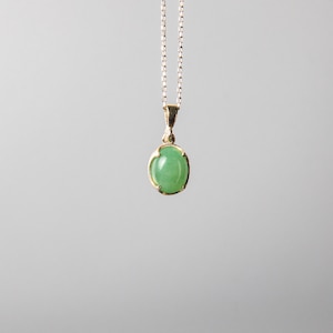 Zierliche Aventurin Halskette | Grüner Stein Anhänger | Handgemacht, ein Unikat | Hergestellt aus Sterling Silber und Original Edelsteinen