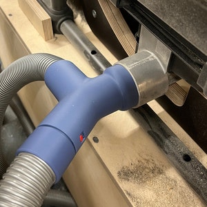 Extraction adapter table saw Dewalt 7492 Y-adapter with Bosch Professional C35 mount STL file download