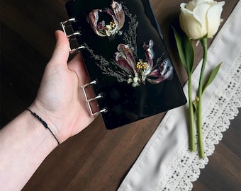 Handmade A6 Floral Resin Notebook – Pressed Dried Flowers