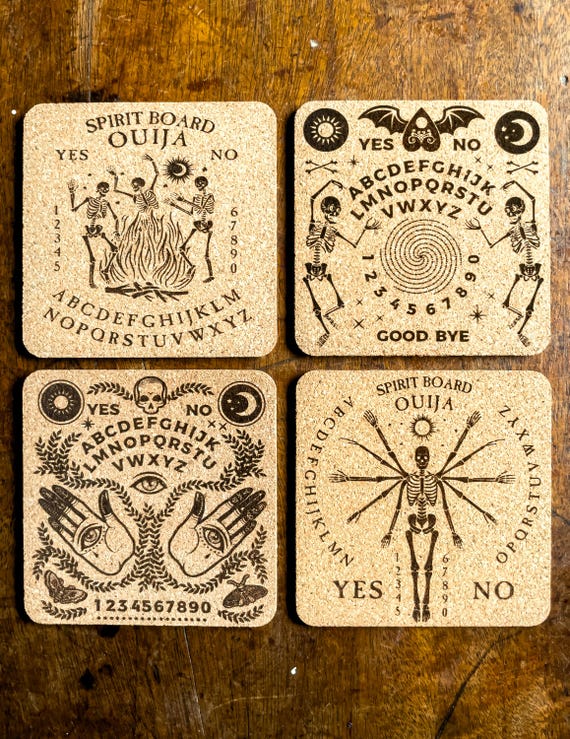 ウィジャボード - コルクコースター 4枚セット ホルダー付き - Etsy 日本