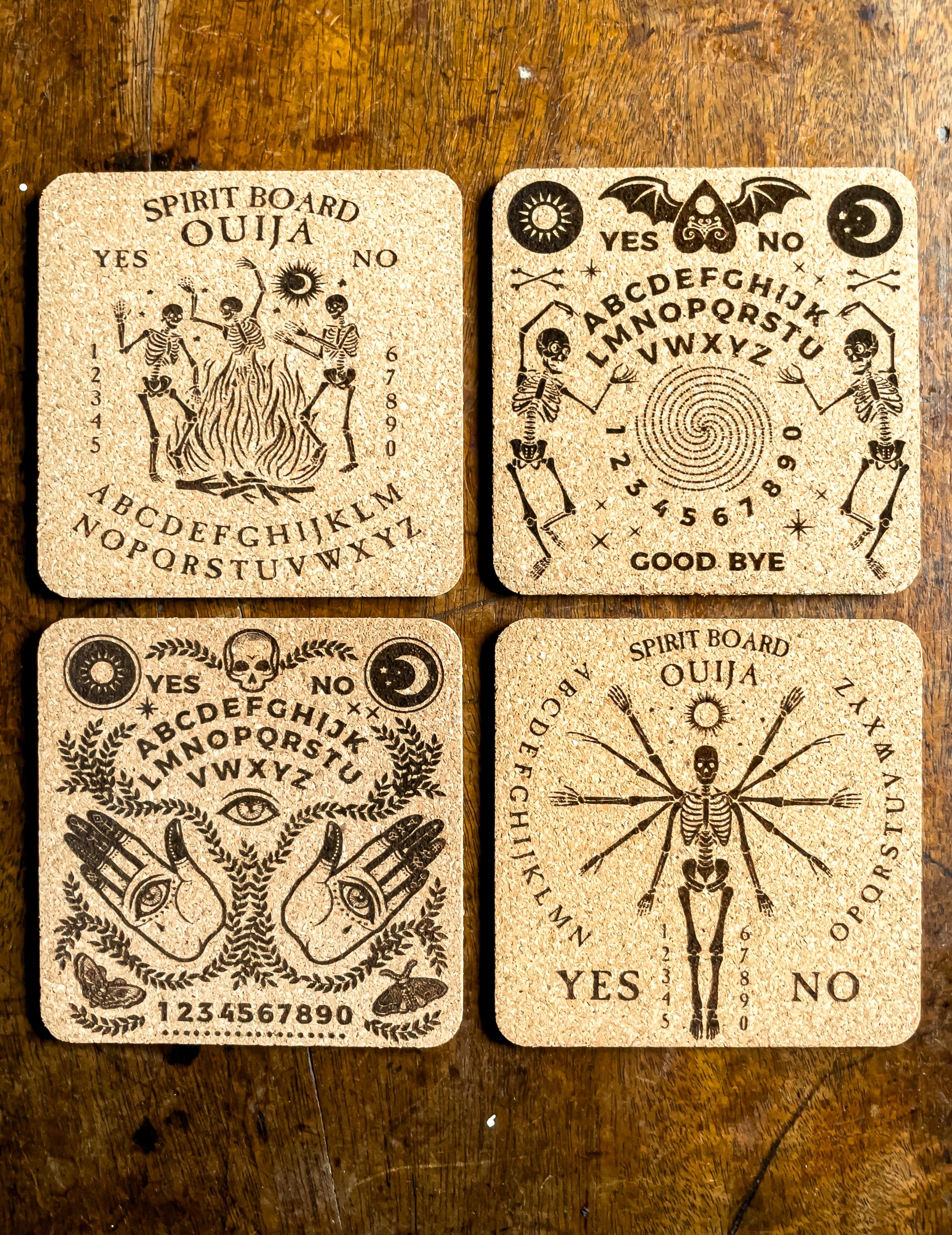 ウィジャボード - コルクコースター 4枚セット ホルダー付き - Etsy 日本