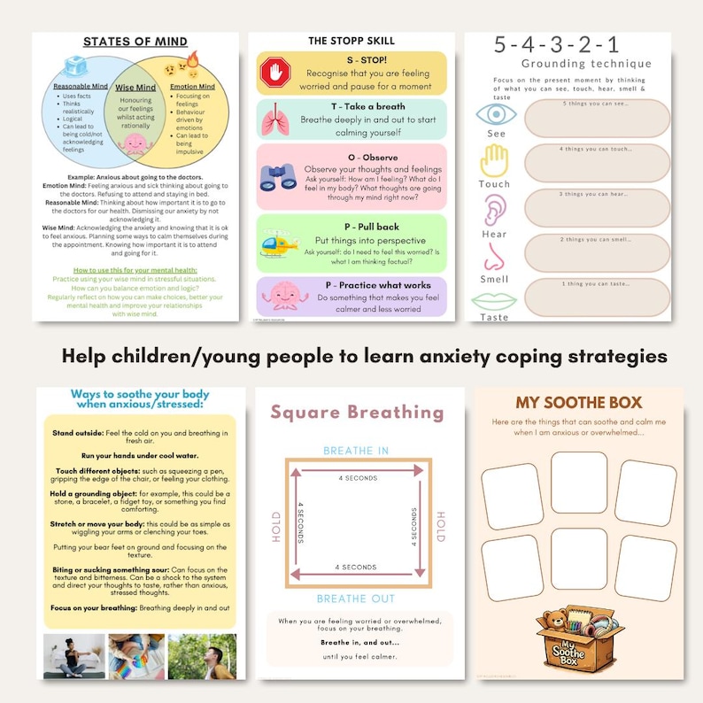 Anxiety Worksheets for Children & Young People | School Counsellor ...