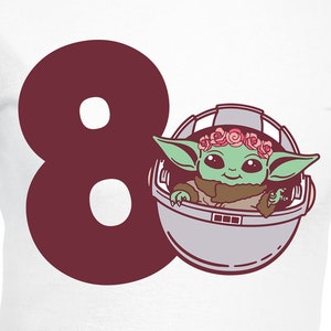 Bambina Baby Yoda Otto anni Digital Cut Files / Cricut / Silhouette Cameo / SVG Cut File / Digital / PDF / Eps / DxF / PnG / 8 Year Old