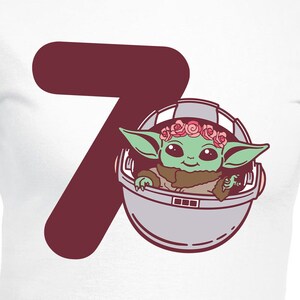 Bambina Baby Yoda Seven Year Old Digital Cut Files / Cricut / Silhouette Cameo / SVG Cut File / Digital / PDF / Eps / DxF / PnG / 7 Year Old