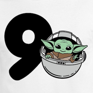 Baby Yoda neun Jahre alt digitale Schnittdateien | Cricut | Silhouette Cameo | Plotterdatei Svg | Digitale Dateien | PDF | Eps | DxF | PnG | 9 Jahre alt