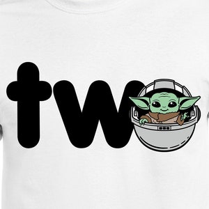 Baby Yoda Zwei Jahre alt digitale Schnittdateien | Cricut | Silhouette Cameo | Plotterdatei Svg | Digitale Dateien | PDF | Eps | DxF | PnG | 2 Jahre alt