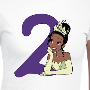 Prinzessin Tiana zum 2. Geburtstag Digitale Schnittdateien | Cricut | Silhouette Cameo | Plotterdatei Svg | PDF | Eps | DXF | PNG | Die Prinzessin und der Frosch