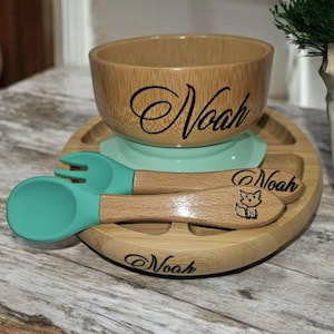 Meal set plate, bowl and cutlery for children, baby, gift idea, personalized birth gift