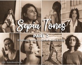 20 Lightroom Presets Sepia Tones part 2, Black and White Presets, Presets Portrait, Moody Presets, Instagram, Monochrome, Sepia, Noir Preset
