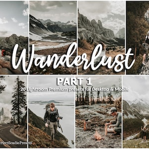 20 Lightroom Presets Wanderlust part 1, Travel, Rustic, Moody, Outdoor, Earthy, Warm, Blogger, Nature, Adventure, Aesthetic, Landscape