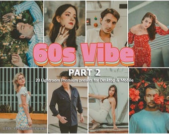 Ajustes preestablecidos de Lightroom con ambiente de los años 60: Película Kodak, Granulado, Retro (Escritorio y Móvil)