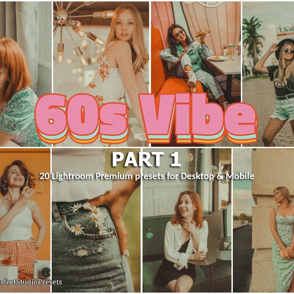 20 Lightroom Presets 60s Vibe part 1, Kodak Presets, Grain Presets, Vintage Presets, Retro Presets, Analog Presets, VSCO Preset, Film Preset