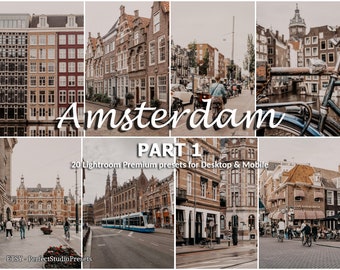 20 ajustes preestablecidos de Lightroom para Ámsterdam: filtros cinematográficos urbanos (escritorio y móvil) parte 1