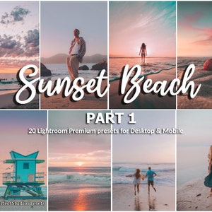 20 Lightroom Presets Sunset Beach part 1, Warm Presets, Summer Presets, Beach Presets, Sunset Presets, Holiday Preset, Vibrant Preset,