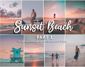 20 Sunset Beach Lightroom Presets: Warm Vibrant Filters (Desktop & Mobile) part 1