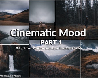 20 Cinematic Lightroom Presets: Moody Film, Travel, Nature (Desktop & Mobile) part 1