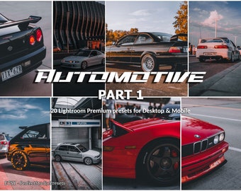 20 Automotive Lightroom Presets: Car Photography Filters (Desktop & Mobile) part 1