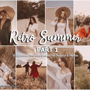 20 Retro Summer Lightroom Presets: Warm Vintage Grain (Desktop & Mobile) part 1