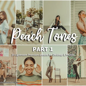 20 Lightroom Presets Peach Tones part 1, Aesthetic Preset, Rose Presets, Blogger Presets, Lifestyle Presets, Pink Presets, Pastel Preset