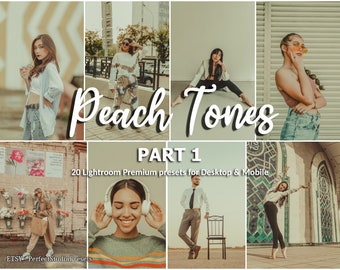 20 ajustes preestablecidos de Lightroom Tonos melocotón parte 1, ajuste preestablecido estético, ajustes preestablecidos de rosa, ajustes preestablecidos de blogger, ajustes preestablecidos de estilo de vida, ajustes preestablecidos de rosa, ajustes preestablecidos de pastel
