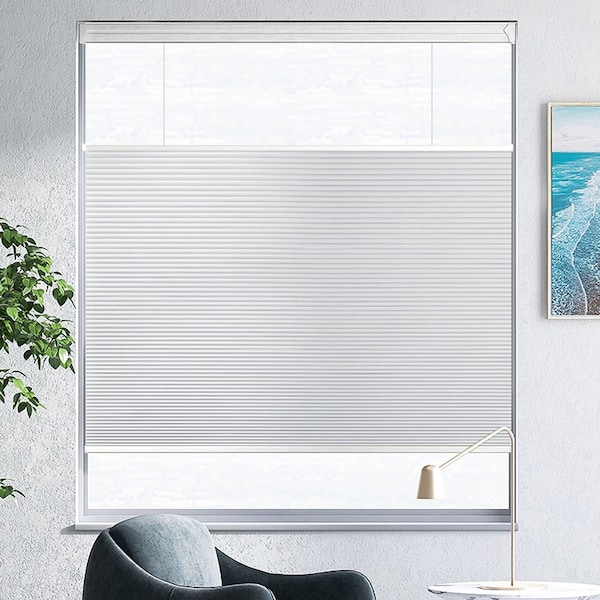 Persianas inalámbricas celulares ThermaBlind para ventanas (filtrado de luz); Tonos romanos de arriba abajo abajo arriba; Persianas aislantes de nido de abeja cortadas a medida