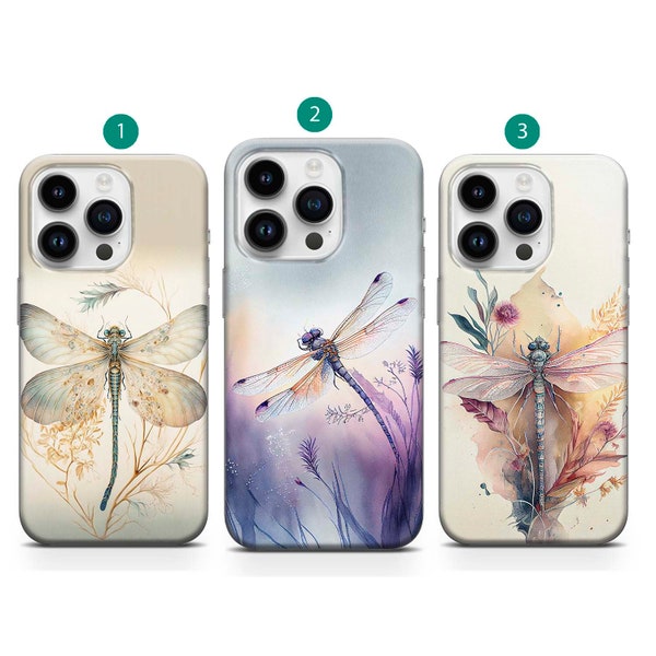 Dragonfly phone case Fit for iPhone 15 14 Pro 13 12 11 XS SE Colorful dragonfly case Samsung A52 A25 S24 S23 S22 Screen protector Pixel A8