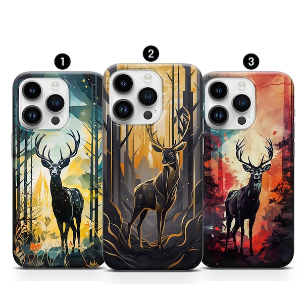 Lovely nature Deer transparent cover iPhone 15, 14, 11 Pro, 12, 13, XR, XS, X SE Samsung S23 S10 S21 S22 S20 A13 A52 A53 And Google Pixel