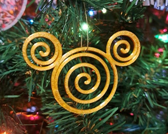 Mini Mickey Mouse Swirl-kerstversieringenset; Kerstcadeaus, decoratie voor de feestdagen; Disney