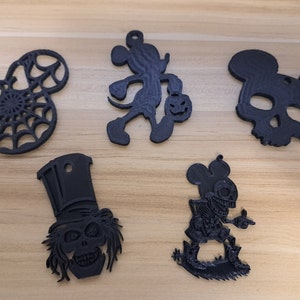 3&quot; Disney Halloween Ornaments - Mickey, Minnie, Haunted Mansion - Halloween Ornament Set, Halloween Decor, Halloween Tree Decor 3D Printed