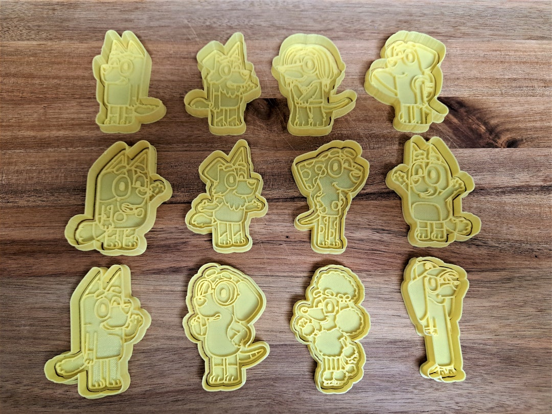 3 BLUEY Cookie Cutters & Embossers Theme Birthday Etsy