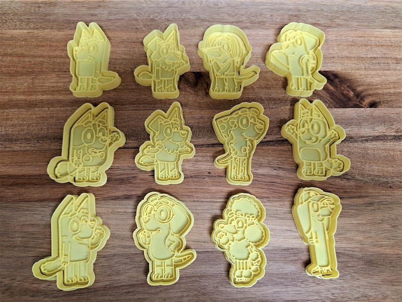 3 BLUEY Cookie Cutters & Embossers Theme Birthday Etsy Australia