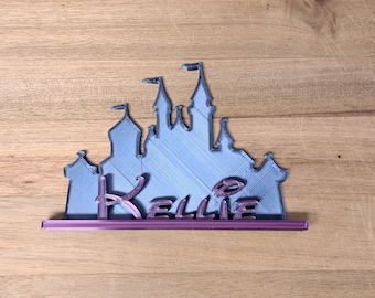 Placa de identificación personalizable de 6" con diseño de Castillo de Disney; placa de identificación de escritorio; placa de identificación con temática de Disney; regalos de cumpleaños; regalos de Navidad; regalo para maestros